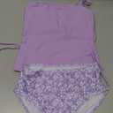 Girls Tankini Swimsuits Two Piece Bathing Suit Drawstring Swimwear Set for Girls 9-10 Years