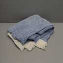 Snuggle Sac Blue Throw Blankets for Couch, Reversible Super Soft Warm Blankets Cozy Knit Blanket Fuzzy Plush Throws for Sofa, Bed, Gift, Heather Blue, 50 x 60 inches