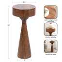 Kate and Laurel Solbrett Transitional Sophisticated Drink Table; 10 x 10 x 22; Walnut Brown; Mid-Century Sculptural Bedroom Nightstand with Unique Pedestal Table Design for Use as Indoor Plant Stand