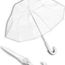 Adult Clear Bubble Umbrella with Dome Canopy and Lightweight Wind and Rain Protection
