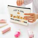 2 x JFEHBFL Corgi Gifts for Corgi Lovers, Corgi Dog Makeup Bag, Birthday Decoration Cosmetic Pouch, Just A Girl Who Loves Corgis Pouch, Zipper Travel Cosmetic Bag