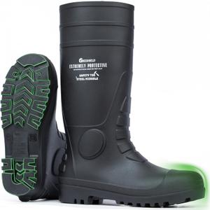 PVC Rain Boots for Men And Women Waterproof Slip-Resistant Rubber Work Boots, Seamless Durable Tall Knee Boots for Agriculture, Gardening, Fishing, Industrial & Outdoor Work, Size 10 (Black)