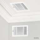 HVAC Premium 14''w X 8''h 3-Way AIR Supply Grille - Vent Cover & Diffuser - Flat Stamped Face - White [Outer Dimensions: 15.75''w X 9.75''h]