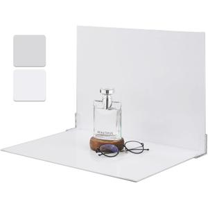 SITTO 2-in-1 Product Photography Backdrops, Flat Lay Photo Boards with 2Pcs Bracket, 17x12 Inch Silver and Bright White Photo Reflector Cardboard for Makeup,Jewelry and Other Small Product