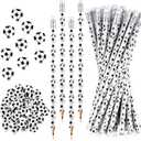 Tinlade 72 Pcs Soccer Pencils and Erasers for Kids Fun Wooden Pencils for Kids Boys Sports Themed Stuff Birthday Party Favors Gifts Goodie Bags Students Stationery Party School Office Supplies