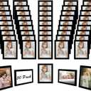50 Packs 4x6 Picture Frame Black, Engineered Wood 4 x 6 Photo Frame, 4 by 6 Photo Poster Frame for Wall Hanging and Tabletop Set of 50, Black