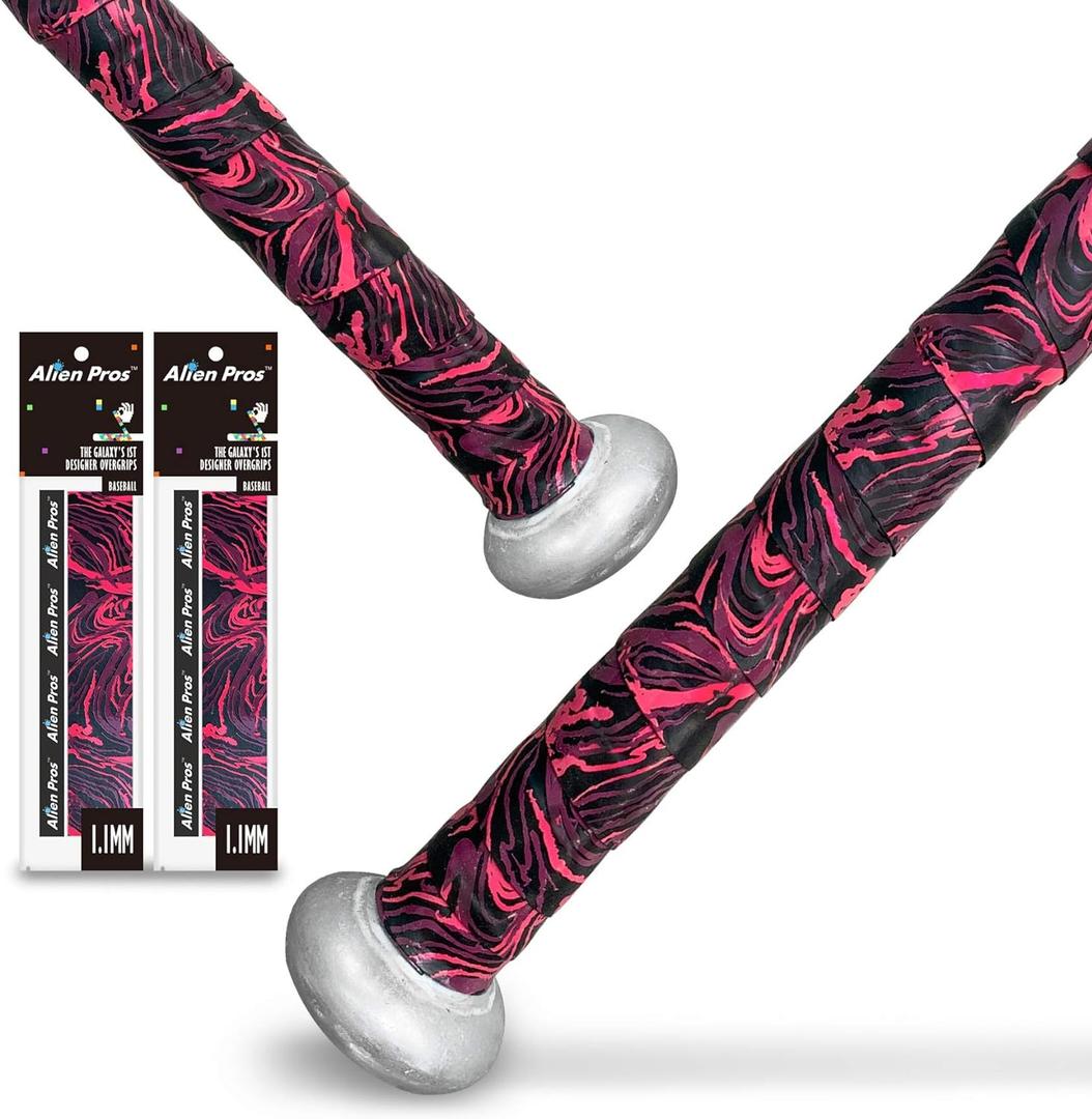ALIEN PROS Bat Grip Tape for Baseball (2 Grips/4 Grips)  1.1 mm Precut and Pro Feel Bat Tape  Replacement for Old Baseball bat Grip  Wrap Your Bat for an Epic Home Run (2 Grips/4 Grips)