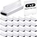 Thyle 24 Pack Magnetic Sign Holder Grip Holder, Powerful Magnet, 3" Length, 1" Width, 1" Total Height for Retail Wall Display Store Vendor Event Warehouse and Shop Supplies, Clear