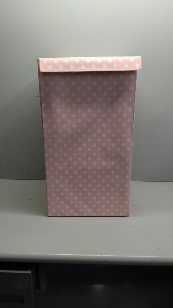 Pink And White Polka Dot, Collapsible Storage Container with cover