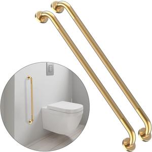 36 Inch Anti Slip Shower Grab Bar Gold, Munzong 2 Pack Bathroom Grab Bar, Knurled Bathroom Balance Bar,Safety Hand Rail Support Handicap Elderly Injury Senior Assist Bath Handle