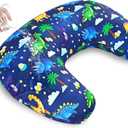 Hooyax Waterproof Nursing Pillow Cover, Stretchy Nursing Covers for New-Designed Breastfeeding Pillows, Adorable Infant Feeding Pillow Slipcover for Baby Boy and Girls (Dinosaur)