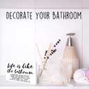 4 x 6 Wooden Block Sign - Life Is Like The Bathroom - Humor White Wooden Plaque Bathroom Tabletop Decor Gifts For Friends Family - Home Desk Toilet Restroom Decorations & Supplies - A08