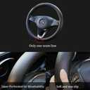 Black Genuine Leather Car Steering Wheel Cover Men Women,Cowhide Wheel Cover,Soft,Breathable,Anti-Slip,Luxury Steering Wheel Cover,Universal Standard Size 14.5-15 inch(M)