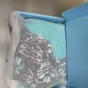 Tempt Me 3 Piece Swimsuit for Women Tankini Bathing Suit Modest High Neck Tank Tops Swimwear with Shorts (Small, Blue Leaves)