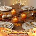 Mumufy 24 Pcs Thanksgiving Glass Votive Candle Holders Orange Pumpkin Tealights Candle Holder for Halloween Fall Table Centerpieces Wedding Birthday Anniversary Parties Decorations for Home