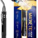 Magnetic Pickup Tool with Flashlight - 22" Extendable Magnets 360° Flexible Neck Magnet Tool Gift for Man Father Dad Grandpa Him Electrician Husband, Best Choice for Valentine, Christmas, Anniversary, Pack of 2