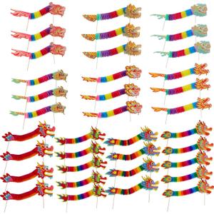 36 Pcs Chinese New Year Paper Dragon Decorations 3D DIY Chinese Paper Dragon Party Decorations for Spring Festival Party Craft Set Supplies