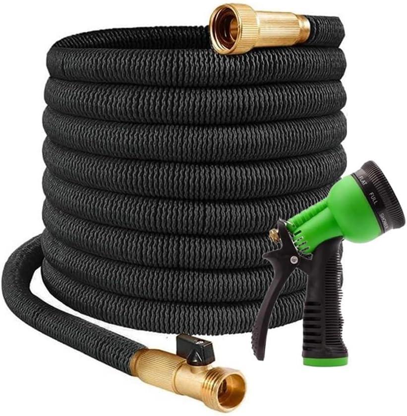 32FT Expandable and Flexible Garden Hose - Strength Durable Fabric and Latex Inner Tube, Lightweight Easy Storage Kink Free Water Hose with Solid 3/4" Brass connectors