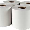 Plexon Center-Pull Paper Towels, Perforated, 1-Ply, 3" Core, 8" x 15", White, 250 Sheets/Roll, 4 Rolls/Carton