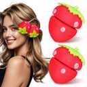 SOIMISS 18 Pack Sponge Hair Rollers Strawberry Shape Hair Curlers to Sleep in Heatless Curls Overnight Soft Curl Sponge for Women Girls Diy Night Styling Tool