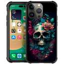 DAIZAG Compatible with iPhone 13 Pro Max Case,Skull with Flowers Anti-Slip Shock Absorbing Soft TPU Protective Cover with Bumper