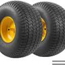 AR-PRO 20x10.00-8 Tubeless Lawn Mower Tire and Wheel Assembly (2-Pack), 4-Ply Rear Tire with Steel Rim, 3/4" Bore & 3/16" Keyway, 3.5" Offset Hub, S-Turf Tread, Riding Lawn Mower & Garden Tractor