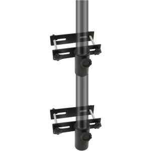 C-Hopetree Heavy Duty Metal Patio Umbrella Holder Clamp, Outdoor Adjustable Parasol Base Stand Bracket for Deck Railing Mount, 2PCS