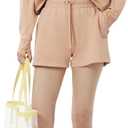 Lacoste Women's Short Cut Cutton Hoodie, Latte, 4