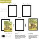 Abtgt 18x24 Canvas Floating Frame with 0.9" Deep, Black Floater Frame for Canvas Paintings with Adhesive, Vertical or Horizontal Wall Art frame for Prints Oil Painting Diamond Decor, 1 Pack.