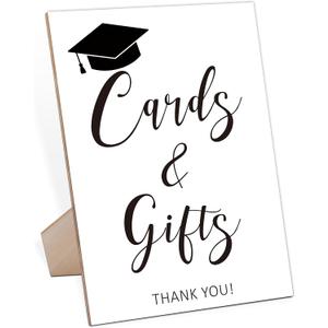 Gifts and Cards Sign with Stand,Modern Graduation Sign,Graduation Decorations Class of 2026,Table Toppers,Artwork Home Shelf Wall Decoration,Graduation Party Supplies Favors Gifts,Farewell Gift,2