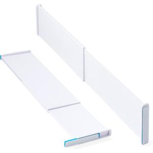 YouCopia ReStickable Drawer Dividers, Extra-Long, Adjustable Kitchen Organizers for Utensil and Tool Storage, Expands 13" to 24", Deep Height, 2-Pack, Speckled White