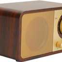 Retro Wooden Bluetooth Speaker, Vintage Portable Cordless Speaker, TF Card, AUX, USB IN, Small Vintage Bluetooth Speaker for Gift, Party, Travel, Office,Home Wood