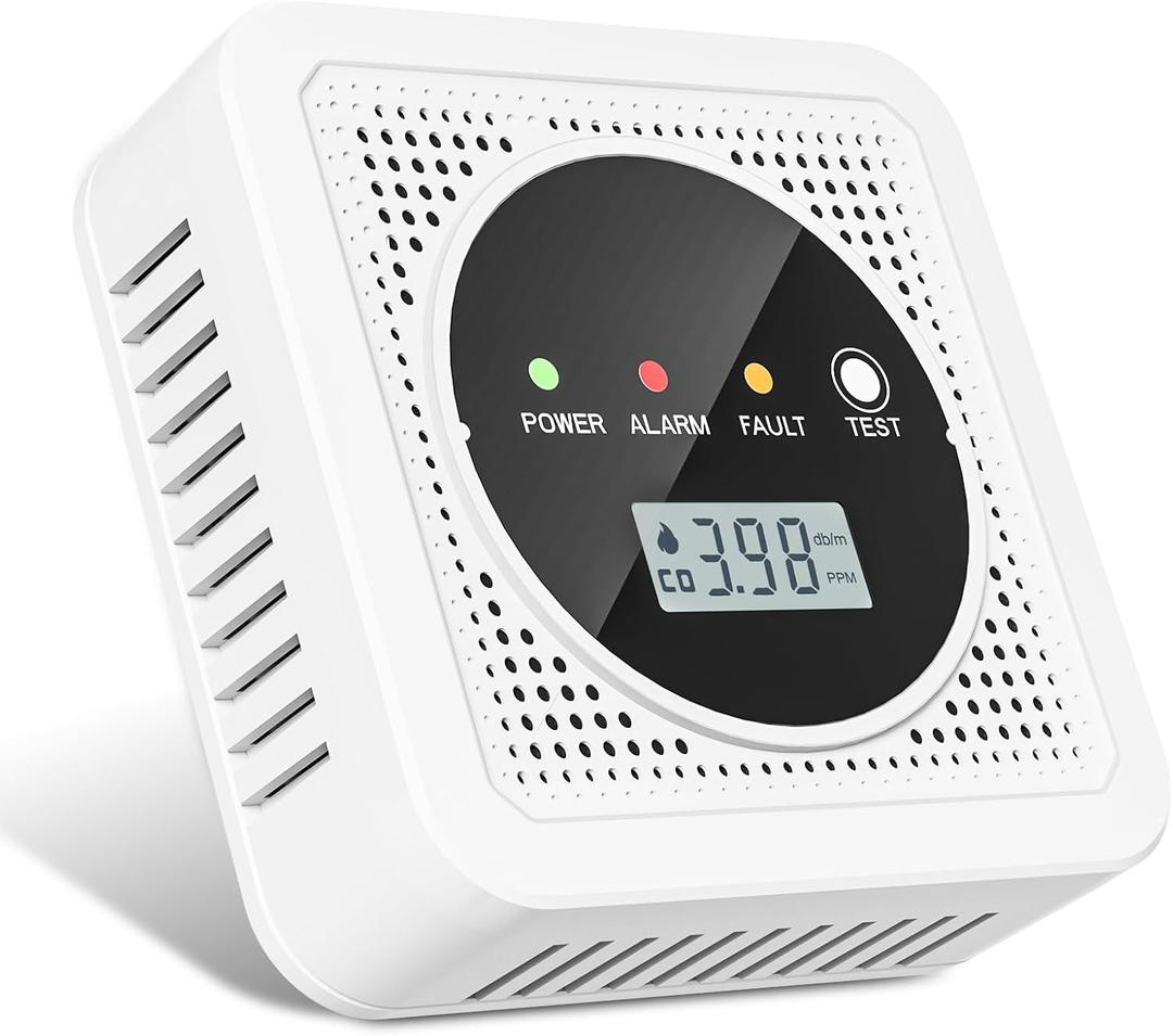 2 in 1, Carbon Monoxide Detectors,Smoke Detector,Smoke Combination CO Alarm,85db Alarm,LCD Large Screen,with 3*AA Batteries,Test Button,Low Battery Warning,Easy Install
