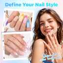 UNA GELLA Medium Stiletto Nail Tips: 450PCS Fake Acrylic Gel Nail Tips 15 Sizes Soft Clear Pre-Etched Nails Extension Full Cover Press On Nails Stiletto Home DIY Salon