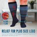 Doctor's Select 3 Pairs Plus Size Compression Socks Wide Calf - Up to 6XL | 20-30 mmHg Compression Socks for Women Wide Calf 6XL