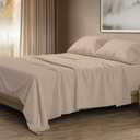 THREAD SPREAD 100% Egyptian Cotton King Size Sheets Set - Luxury 1500 Series Egyptian Cotton Sheets King Size (4 PC, Taupe), Silky Soft, Sateen Weave, Cooling & Breathable, 17" Deep Pocket Bed Set