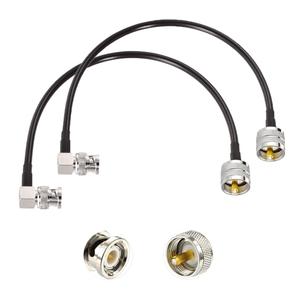 Superbat PL259 to BNC Cable 12inch UHF Male to BNC Male Right Angle Jumper RG58 Coax Cable for CB Radio Ham Amateur Radio Scanner Antenna SWR Meter Dummy Load, 2-Pack