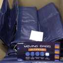 12 Pack Extra Heavy Duty Large Moving Bags with Strong Zipper & Comfortable Handles, Sturdy & Durable Clothes Storage Bags Totes Bins, Packing Moving Boxes for College Supplies, Dark Blue