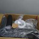 DUMOS Bar Stools Set of 2, Armless Adjustable Swivel Barstools, PU Leather Hydraulic Kitchen Counter Height Bar Stools, Thickened Seat Cushion Square Island Barstools with Back, Inky