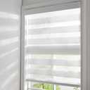 Zebra Roller Shades, Cordless Zebra Blinds for Window, Dual Layer Roller Window Blinds for Indoor, Light Control Light Filtering for Day and Night, 21''W X 64''H, White