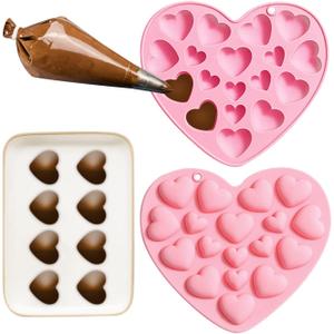 Leesgel Heart Silicone Molds for Valentine, Chocolate Fondant Cookies Silicone Molds for Valentines Wedding Anniversaries Decorations, Handmade Valentine Gifts