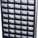 Storage Bin with Drawers - 41-Drawer Plastic Tool Organizer - Hardware or Craft Cabinet for Storing Beads, Toys, or Nuts and Bolts by Stalwart (Black)