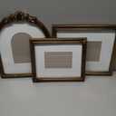 Kate and Laurel Arendahl Three-Piece Picture Frame Set, Antique Gold, Set of 3, Varying Sizes, Vintage Rectangle and Arched Photo Frame Set for Use as Gallery Wall Frames