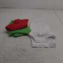 Women Girls Costume Green Dress Red Knit Cardigan Shorts Glasses Full Set Halloween Cosplay Outfit (140)