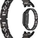 MOTONG Compatible with Xiaomi Band 9 Replacement Band - Stainless Steel Wrist Watch Band Strap - Black, Medium, Modern, Sports, Easy to Install