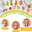 Riceshoot 48 Pcs Animals Embroidered Patches Mixed Animal Iron on Patches Lion Giraffe Tiger Snack Elephant Monkey Leaf Embellishments Sew Applique for DIY Shoes Clothes