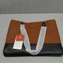 LOVEVOOK Laptop Tote Bag for Women 15.6 Inch Work Bag Leather Laptop Purse with Clutch, Large Computer Briefcase Bag for Office Business Teacher Casual (Brown&black-b)