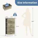 DUMOS Night Stand with 4 Fabric Drawers, Bedside Table for Bedroom, 11.8"D x 17.7"W x 37.4"H