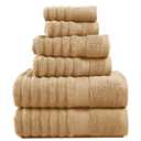 LANE LINEN Bathroom Towel Set 6 Piece - 100% Zero Twist Cotton - Super Soft & Highly Absorbent - 2 Bath, 2 Washcloths, 2 Hand Towels for Bathroom - Fade Resistant, Durable with a Luxury Look - Taupe