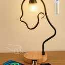 Touch Unique Table Lamp, Creative Cute LED Desk Lamp with USB C+A Ports, 3-Way Dimmable Nightstand Bedside Lamps, for Home Decor & Gifts, Reading, Living Room, Office (Bulb Included)